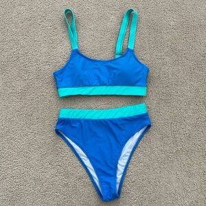 Vibrant Blue and Green Bikini Set